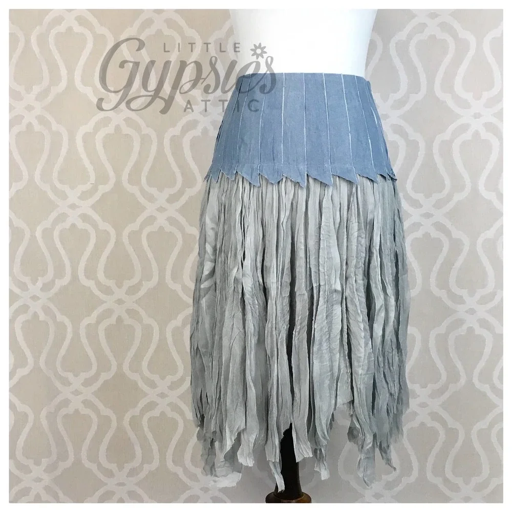 Ryu Vintage Blue Feathering Skirt - Picture 8 of 10